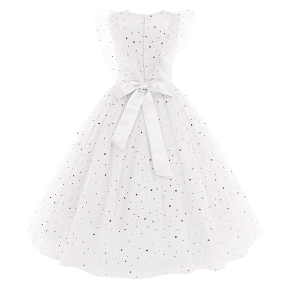 NWT White tulle dress with gold stars detail - Picture 5 of 12